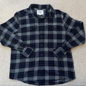 VINTAGE FLANNEL SHIRT | NAVY-RED-WHITE | SIZE L
